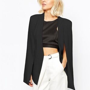Lavish Alice Black Cape Blazer